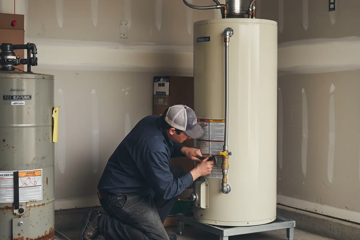 Water heater and shutoff valve replacement in Forsyth