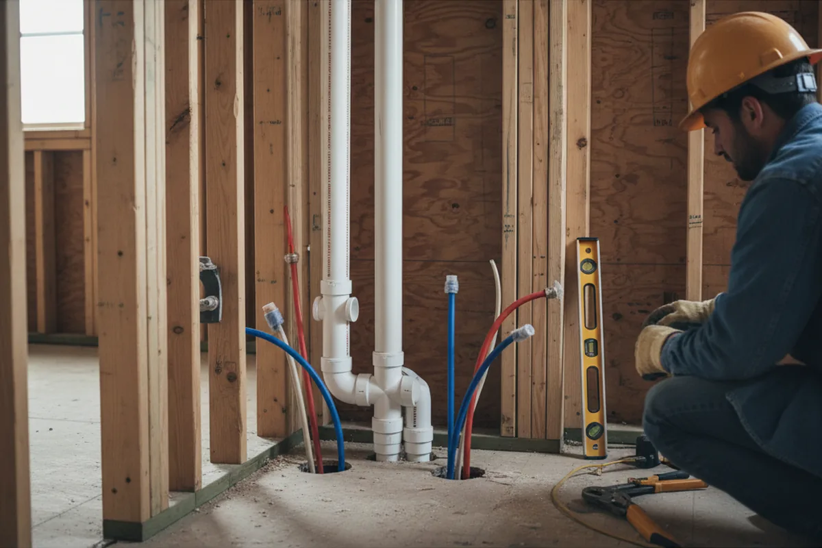 Drain and supply rough-in during Garbage Disposal Repair in Forsyth